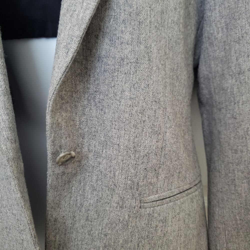 Vintage 90s Liz Claiborne Wool Blend Classic Blazer Gray Coat Classic Retro - Picture 6 of 16